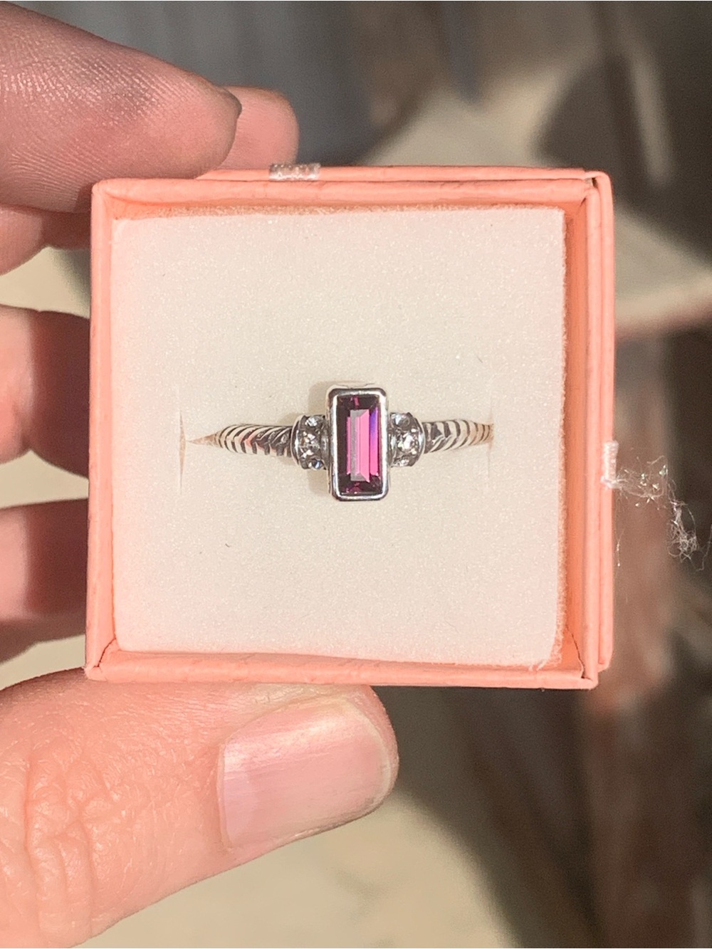 Brighton purple Stone, Women's Ring with Accent Stones